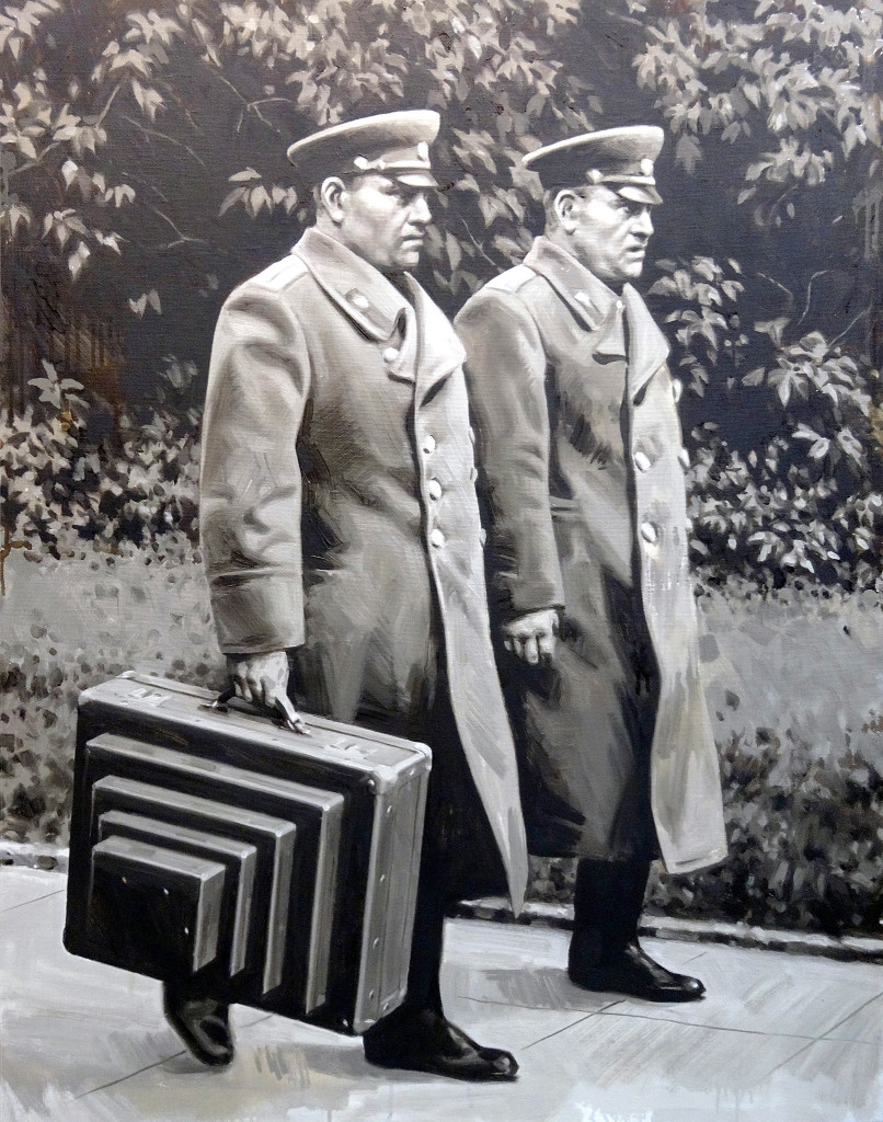 Two with a suitcase for transporting the Mausoleums
